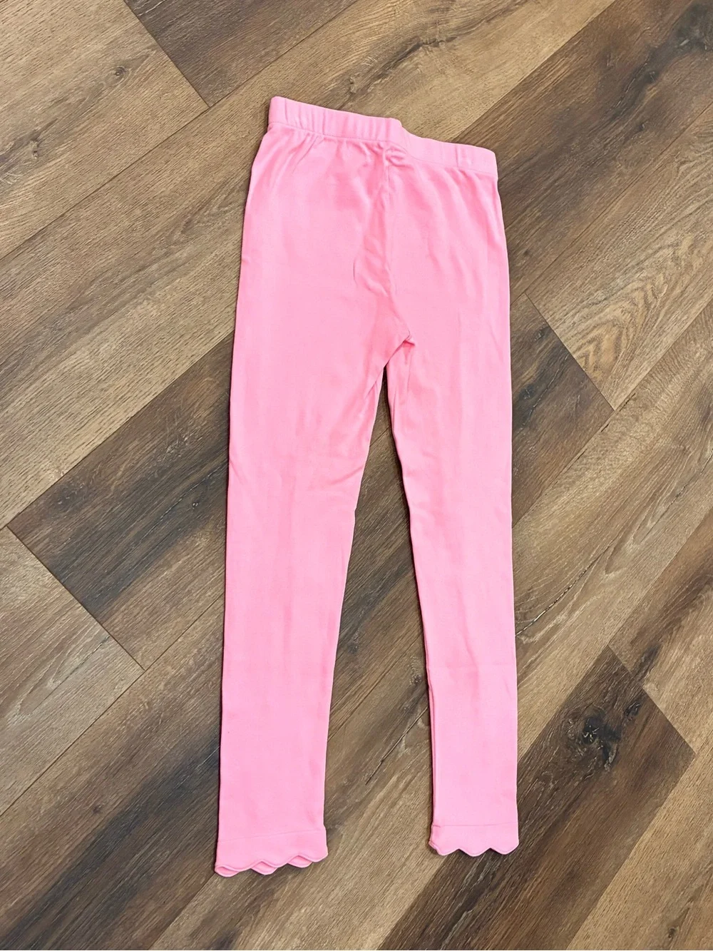 James & Lottie Bubblegum Pink Basic Knit Leggings Scallops Bottoms Pima 10 Girl